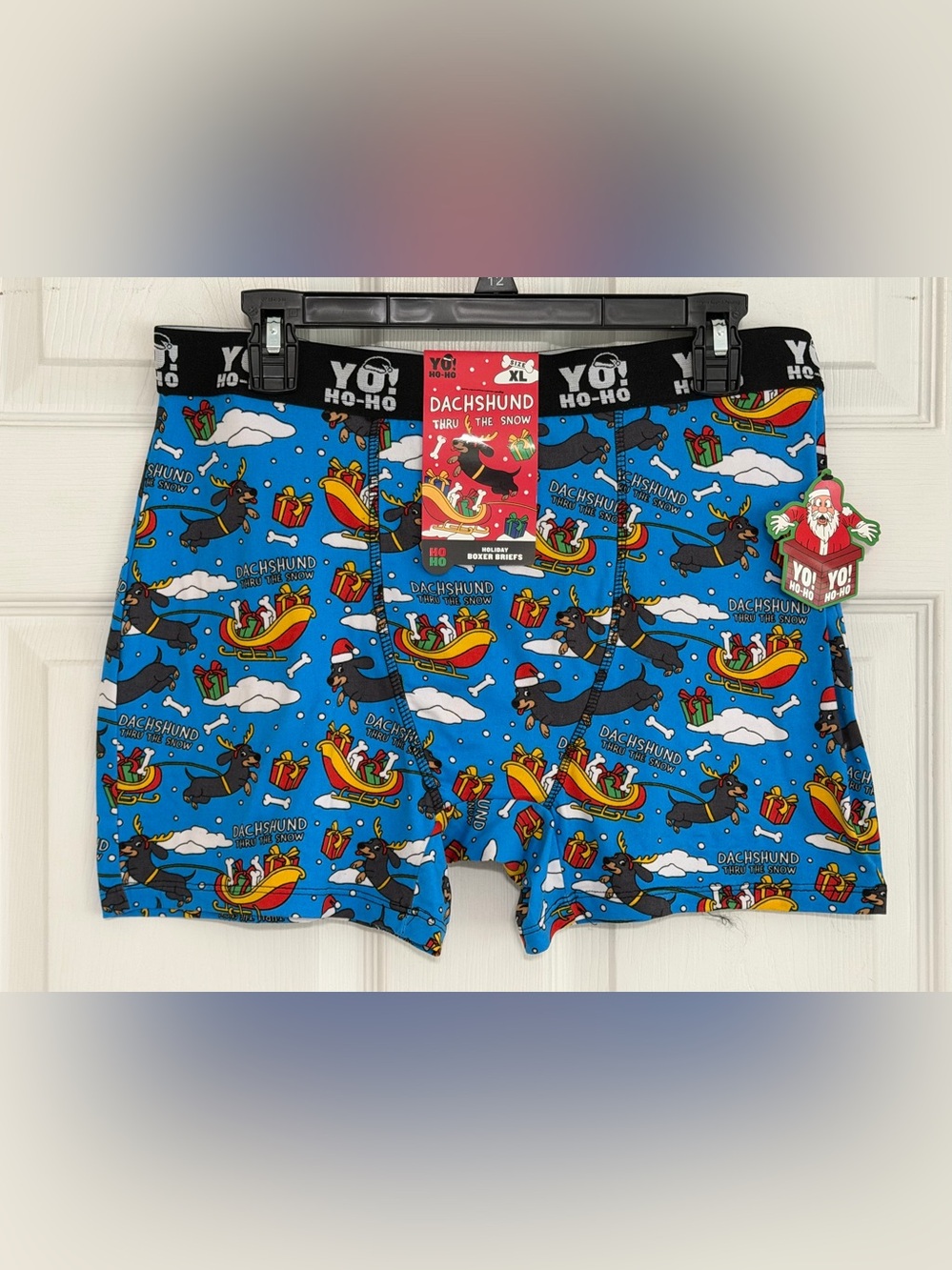 New Dachshund Thru the Snow Men's Boxer Briefs Size XLarge (XL) Christmas
